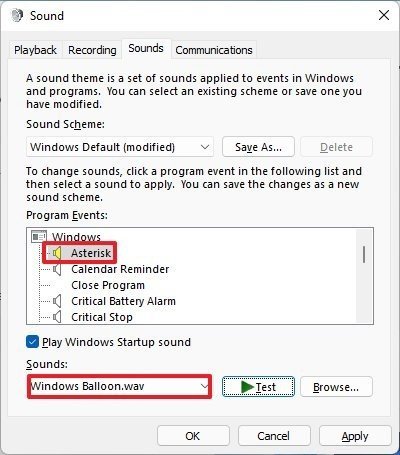 Windows 11 更改系统声音