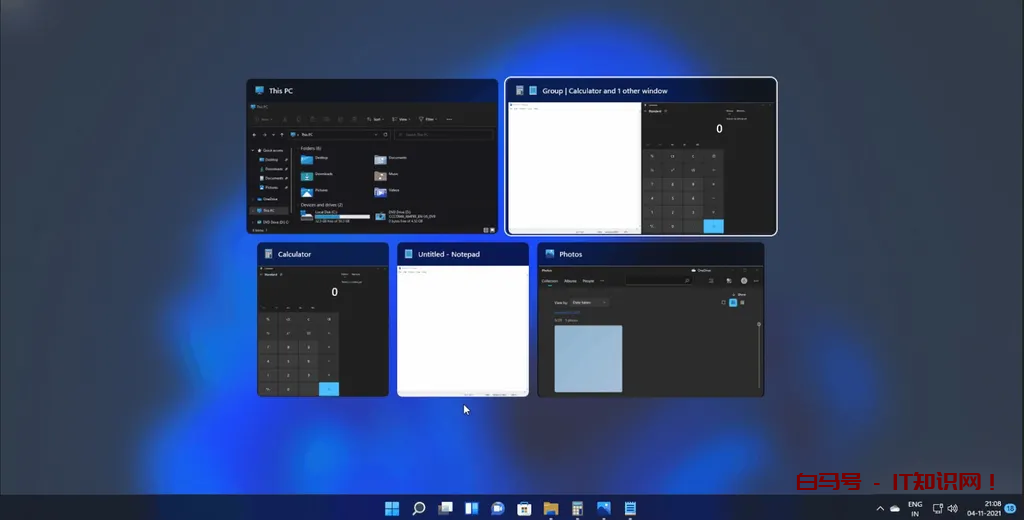 Windows 11中Alt+Tab页面改用窗口化 而非全屏