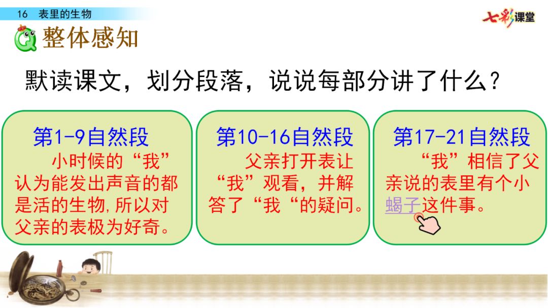 部编语文六年级下册16课《表里的生物》知识点+图文解读+课堂测试