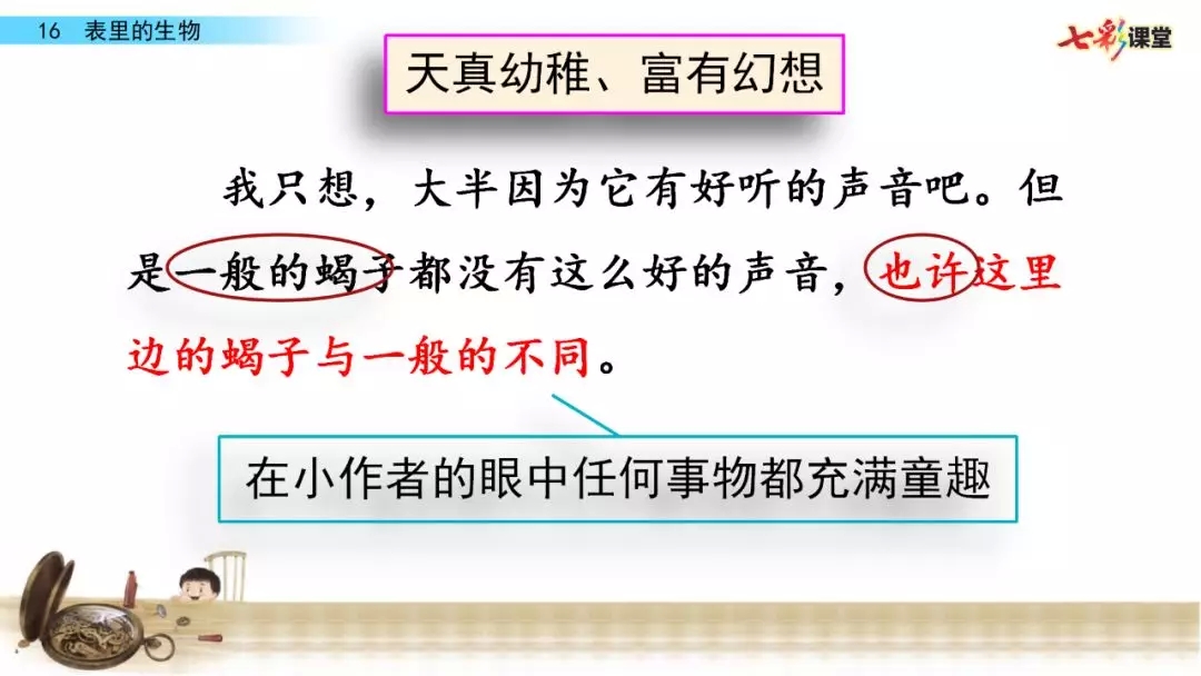 部编语文六年级下册16课《表里的生物》知识点+图文解读+课堂测试