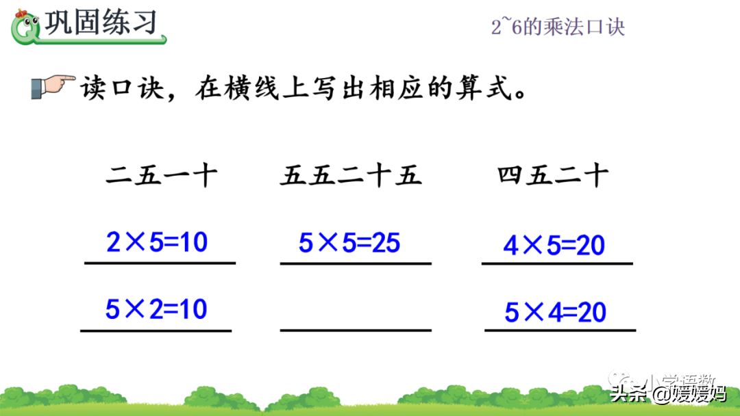 人教版二年级数学上册第4单元《5的乘法口诀》课件及同步练习