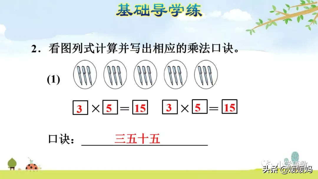 人教版二年级数学上册第4单元《5的乘法口诀》课件及同步练习