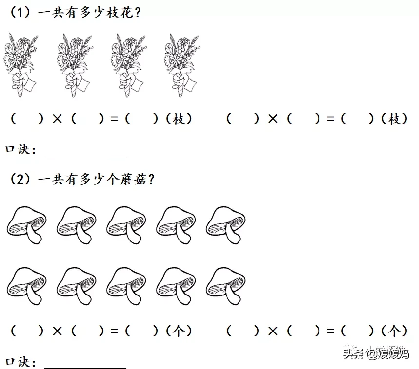 人教版二年级数学上册第4单元《5的乘法口诀》课件及同步练习