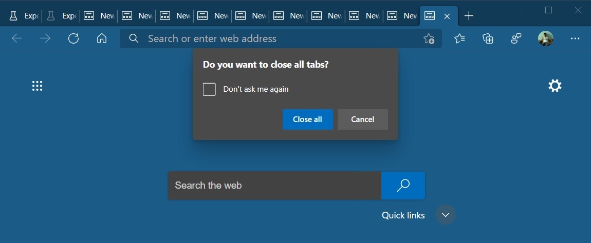 贴心：微软Edge将阻止用户意外关闭多个网页