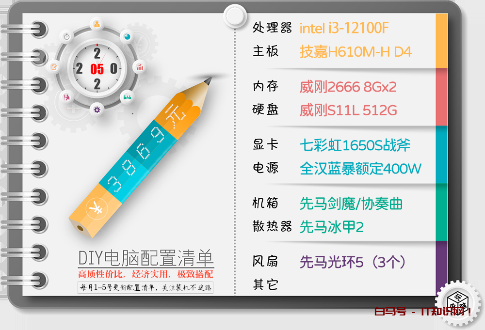 5月电脑配置清单：高质量，高性能，低价格，**搭配。6000元内