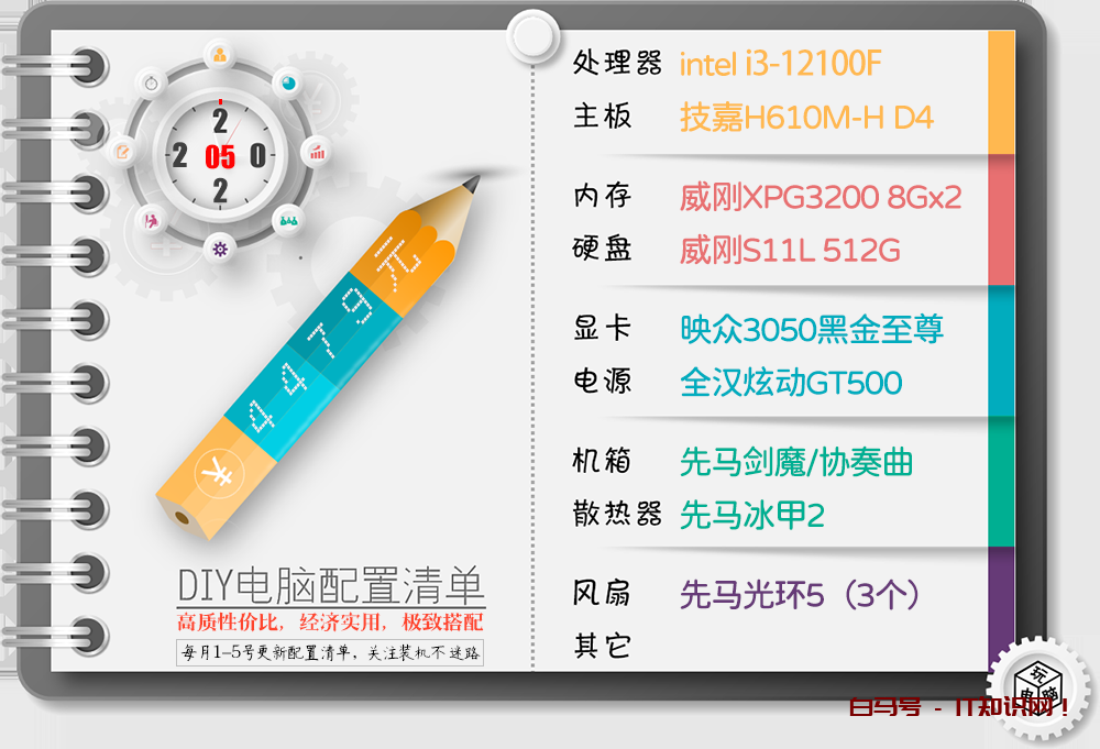 5月电脑配置清单：高质量，高性能，低价格，**搭配。6000元内