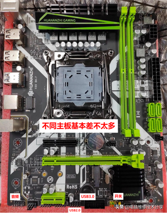 电脑开关、灯、音频口、USB等接线连接方法，图文详细介绍分享