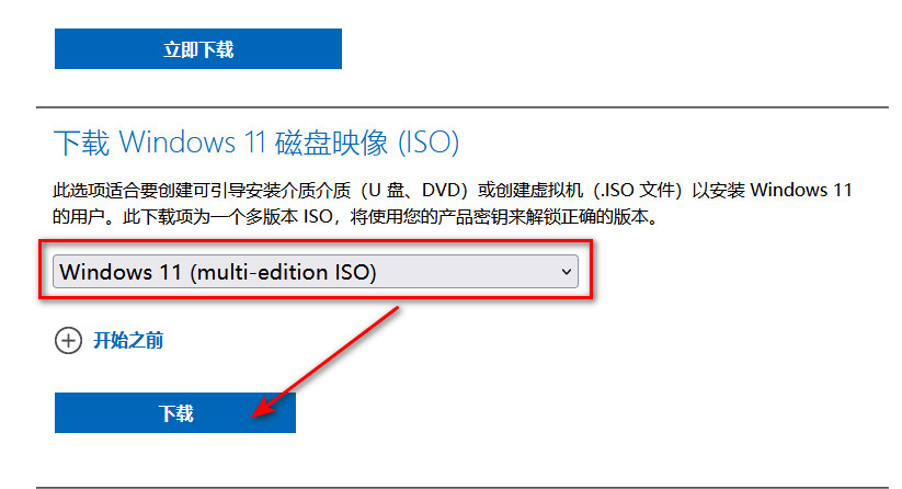 下载 Windows 11 磁盘映像 (ISO)